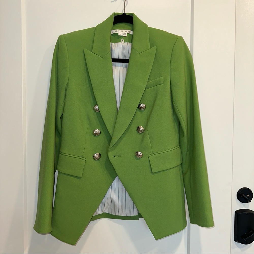Veronica Beard Lime Double-Breasted Blazer